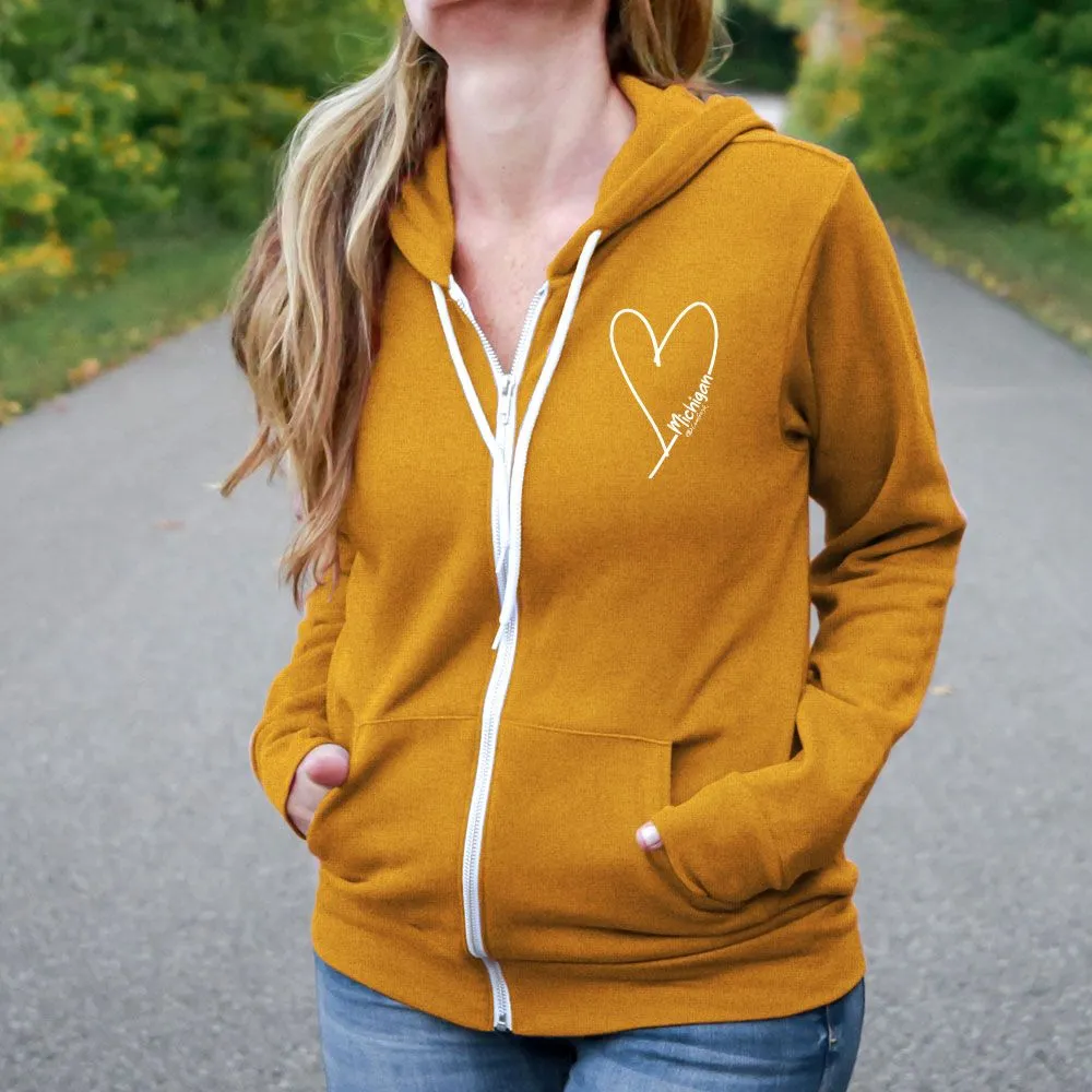 "Little Love" Relaxed Fit Angel Fleece Full Zip Unisex Hoodie