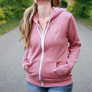 "Little Love" Relaxed Fit Angel Fleece Full Zip Unisex Hoodie