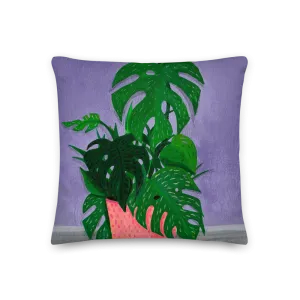"Monstera Painting Number 1" Pillow