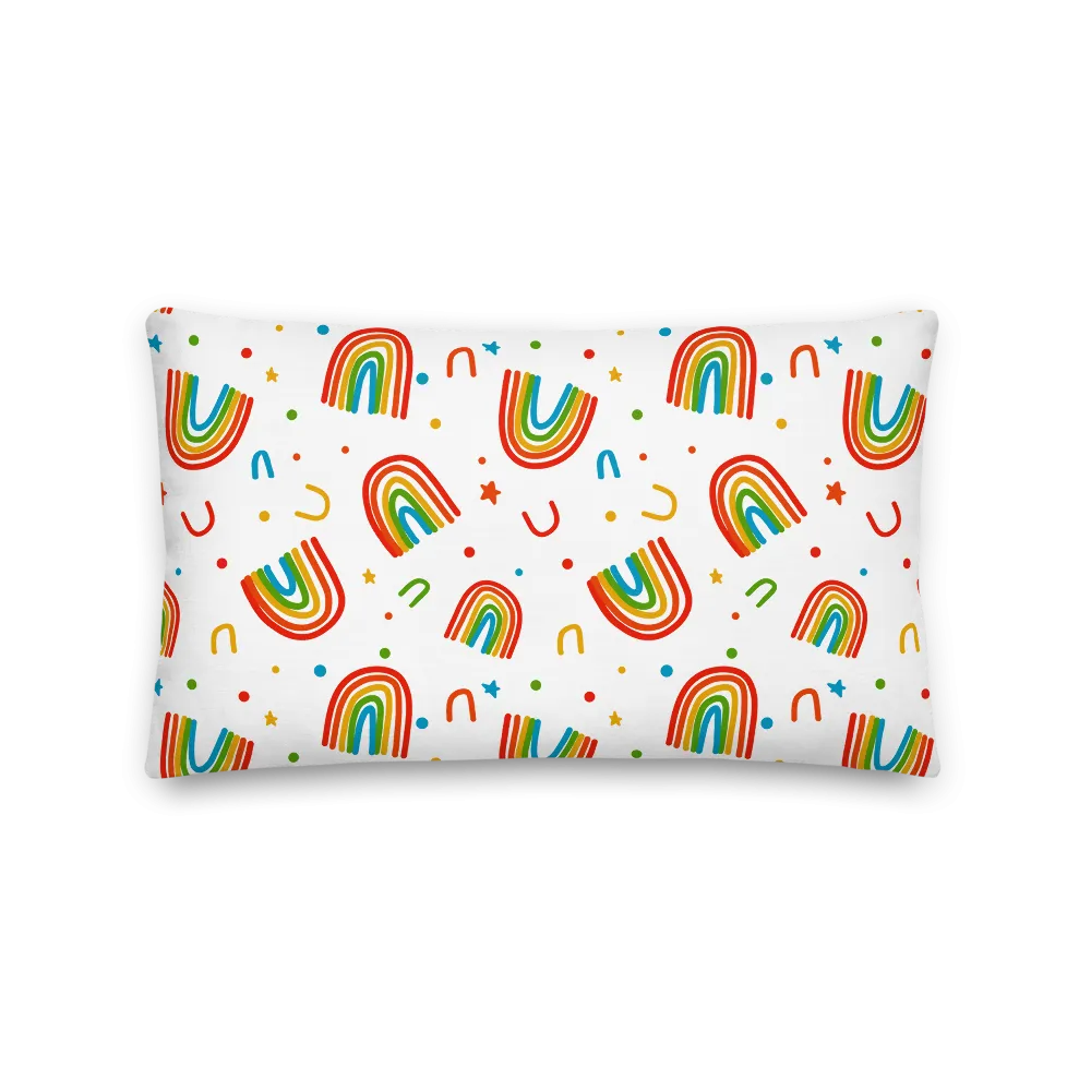Rainbow Doodles Pillow