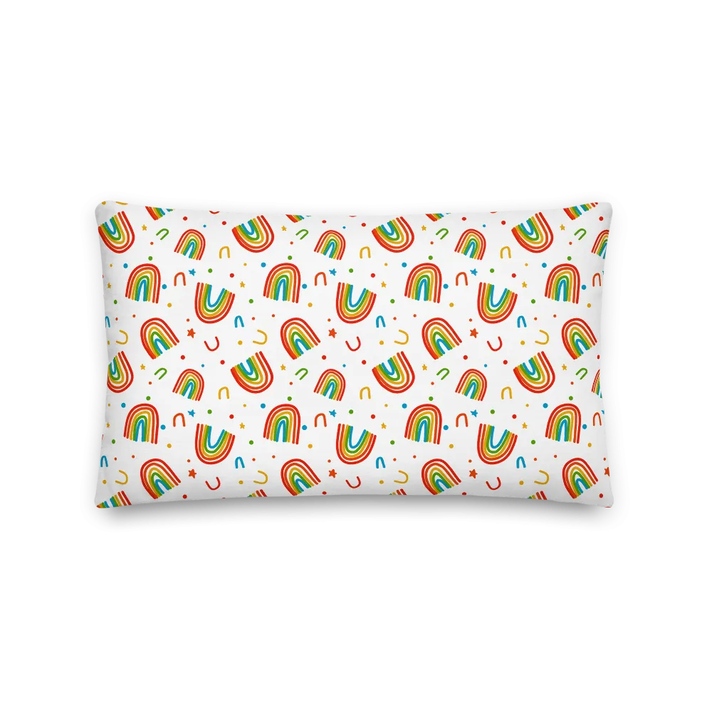 Rainbow Doodles Pillow