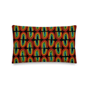 Rainbows in a Row Pillow - Black