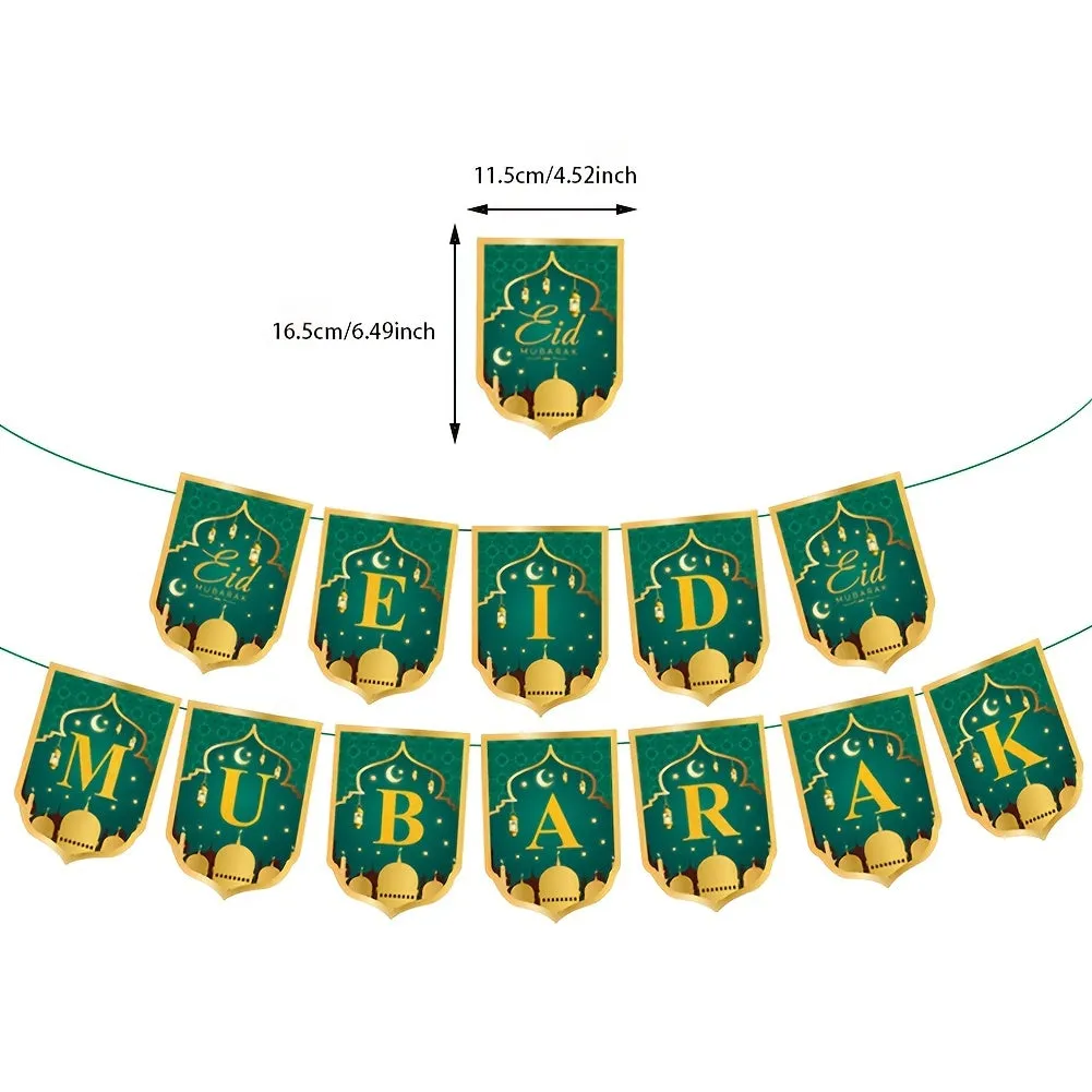 Ramadan Star Moon Castle Letter Party Pull Flag Decoration