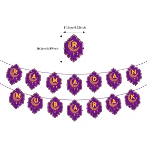 Ramadan Star Moon Castle Letter Party Pull Flag Decoration