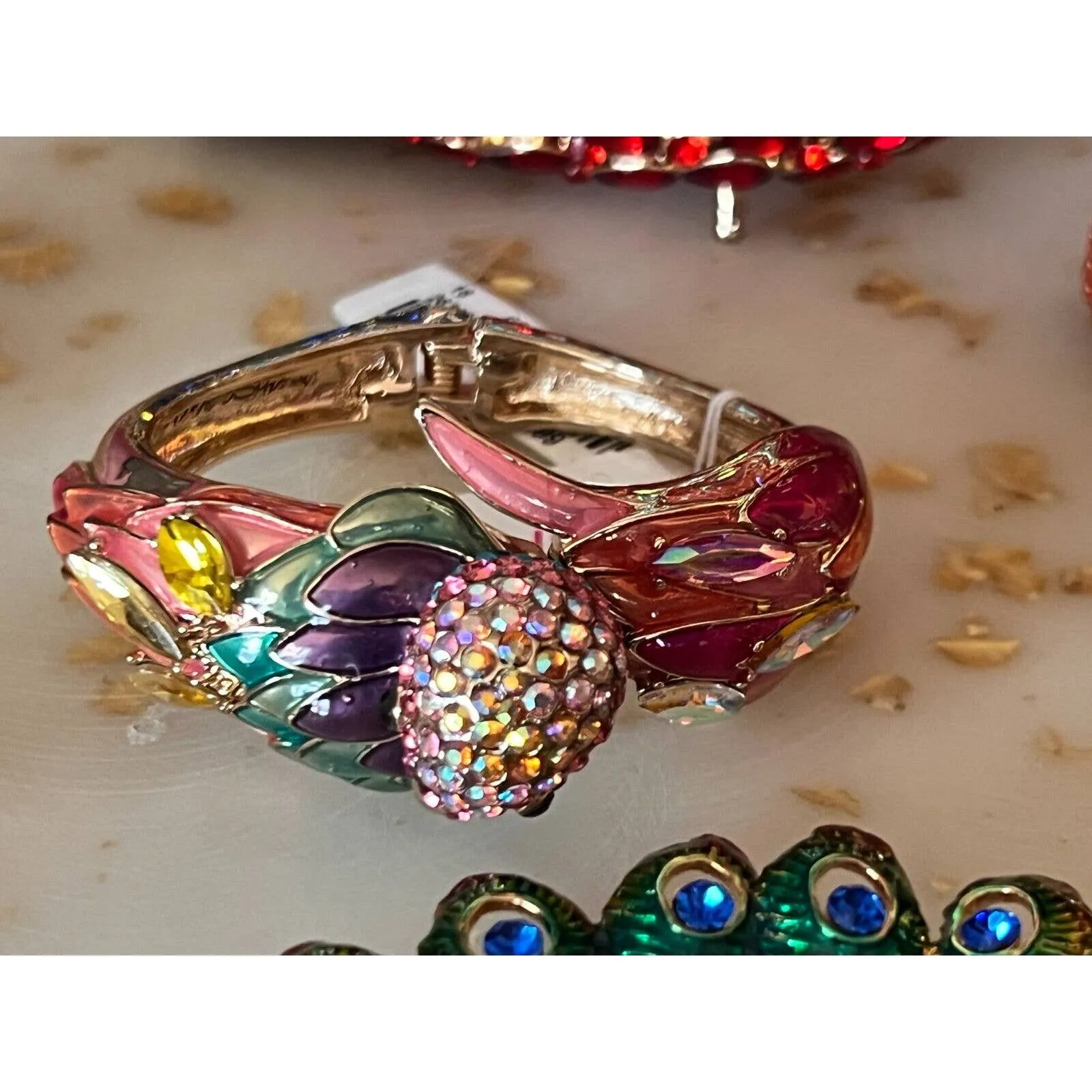 RARE RARE Natasha Parrot Bird Crystal-Embellished Minaudiere Bag NIB   MORE!