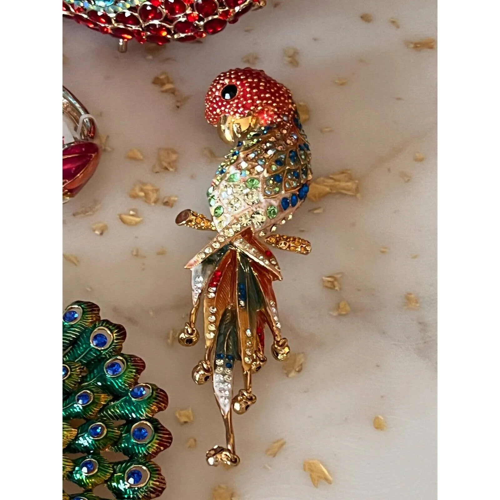 RARE RARE Natasha Parrot Bird Crystal-Embellished Minaudiere Bag NIB   MORE!