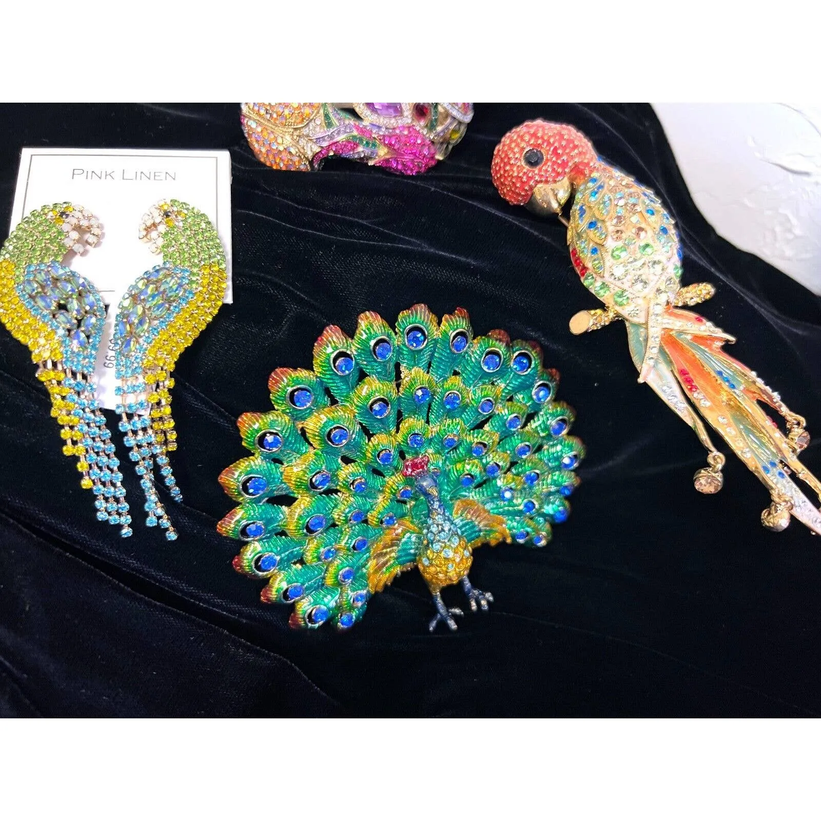 RARE RARE Natasha Parrot Bird Crystal-Embellished Minaudiere Bag NIB   MORE!