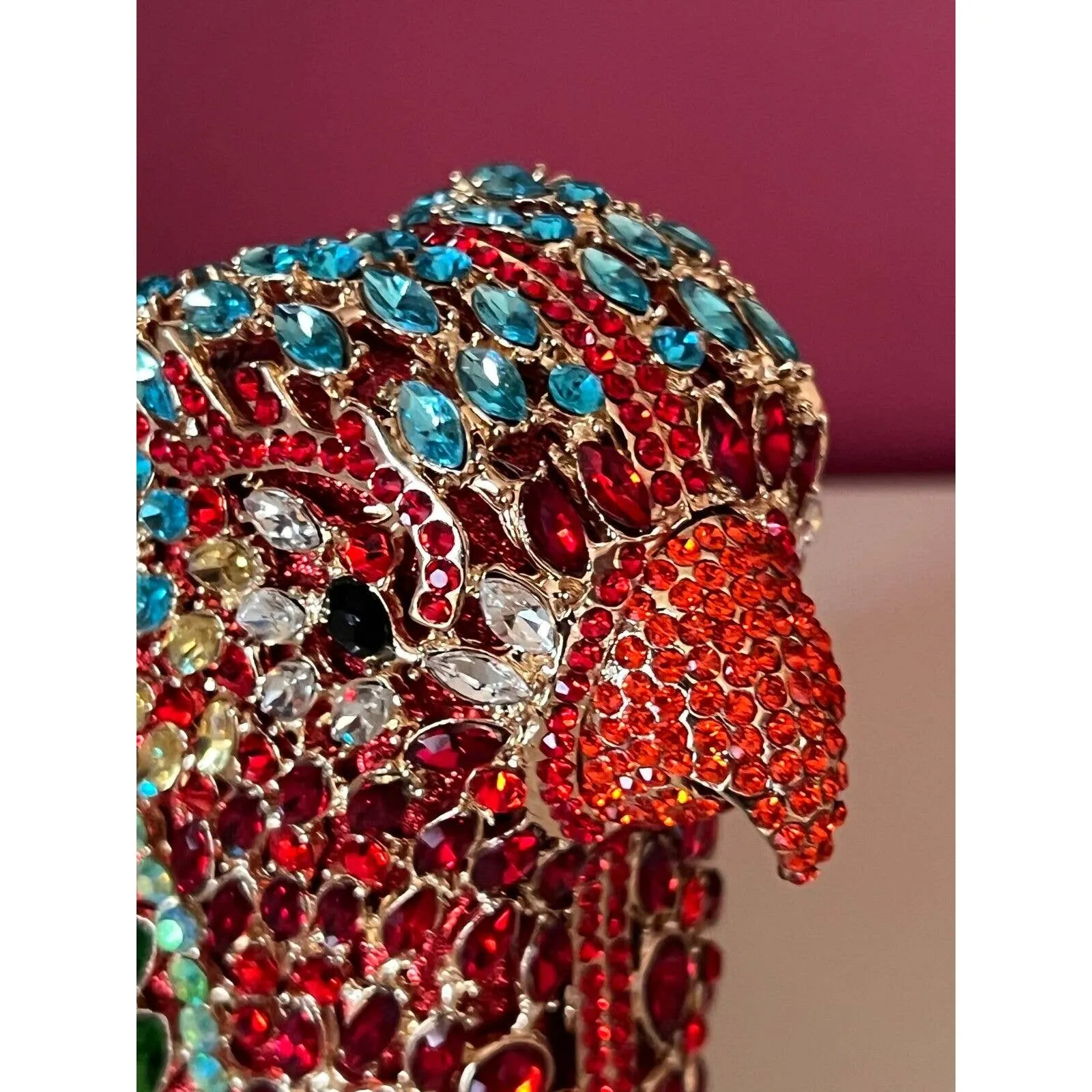 RARE RARE Natasha Parrot Bird Crystal-Embellished Minaudiere Bag NIB   MORE!