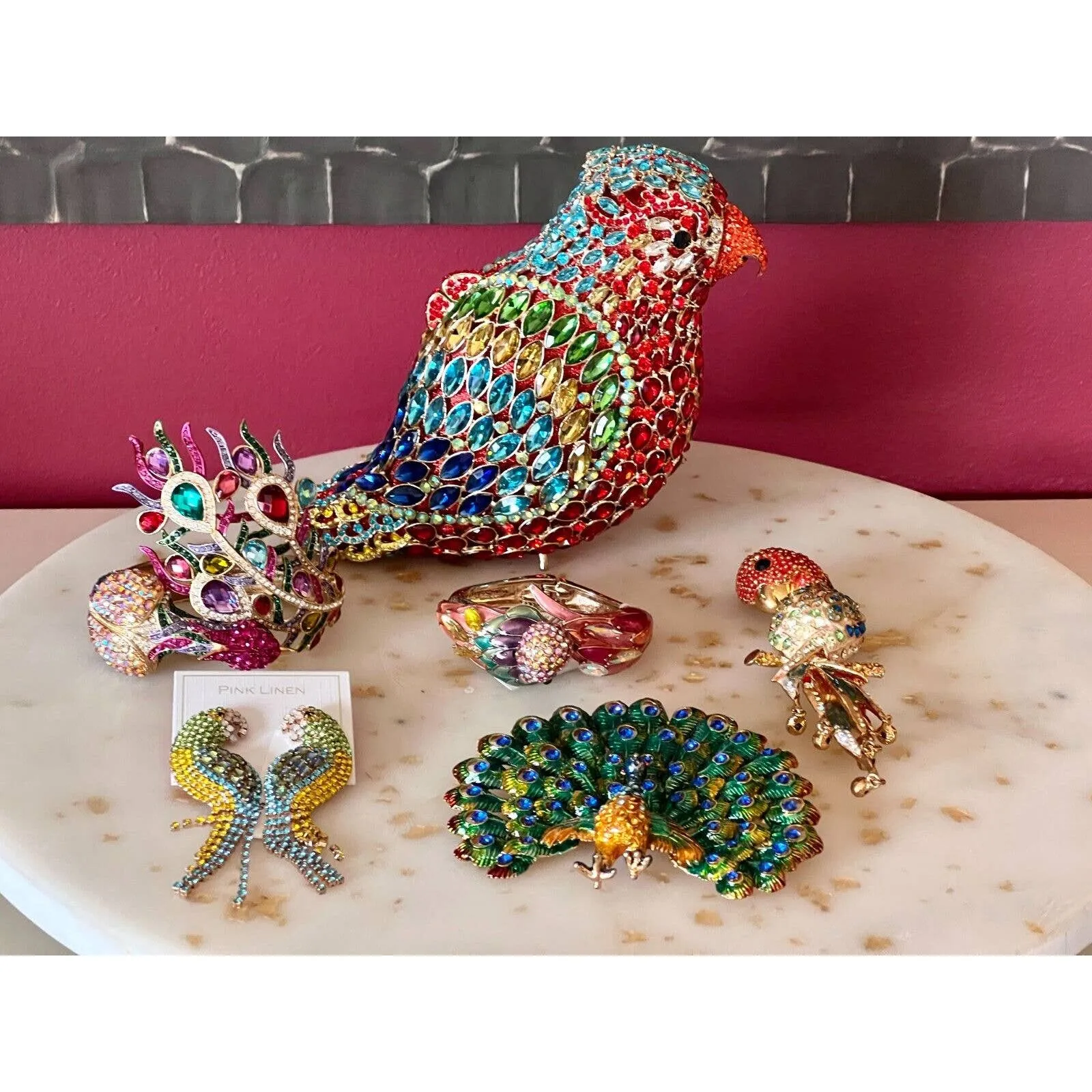 RARE RARE Natasha Parrot Bird Crystal-Embellished Minaudiere Bag NIB   MORE!