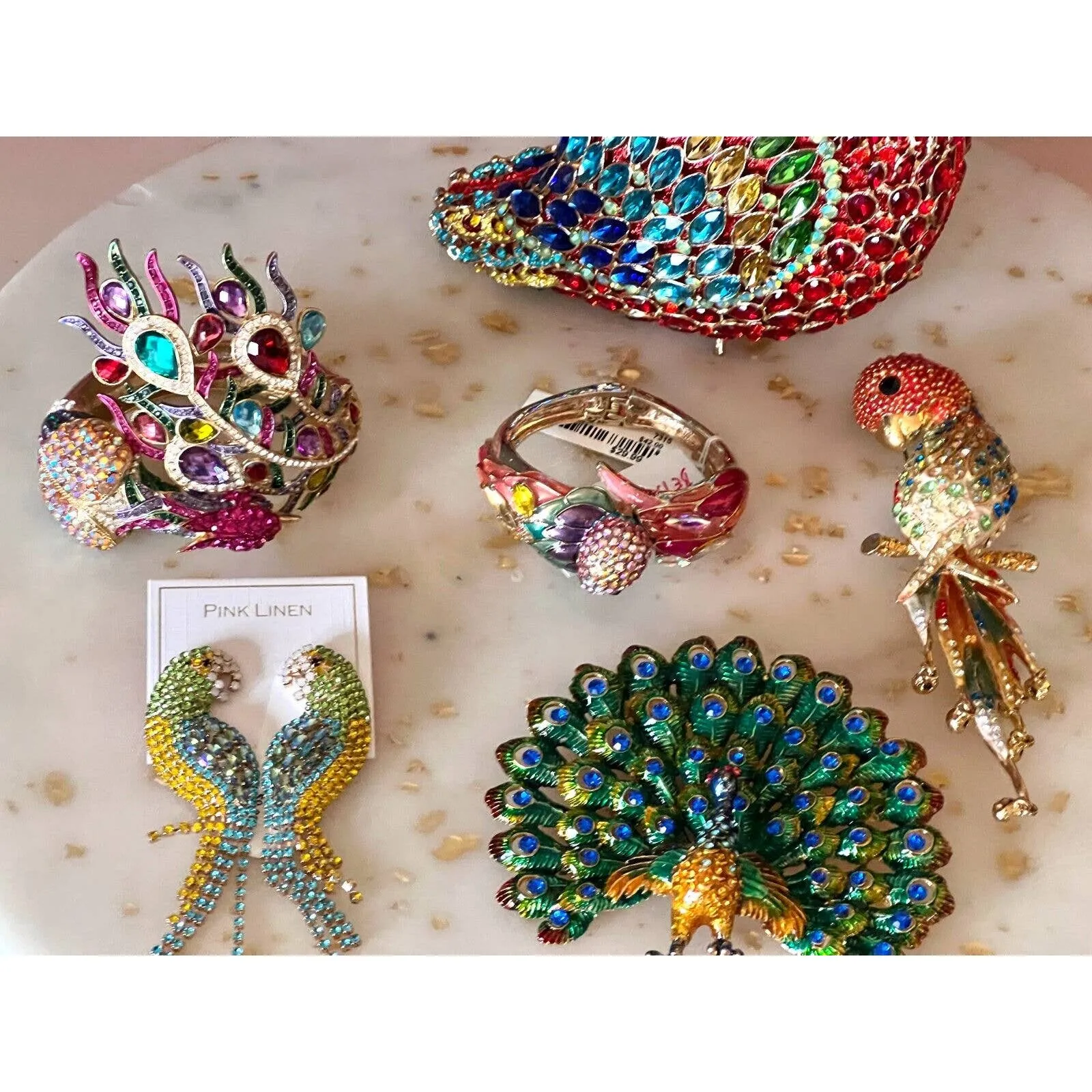 RARE RARE Natasha Parrot Bird Crystal-Embellished Minaudiere Bag NIB   MORE!