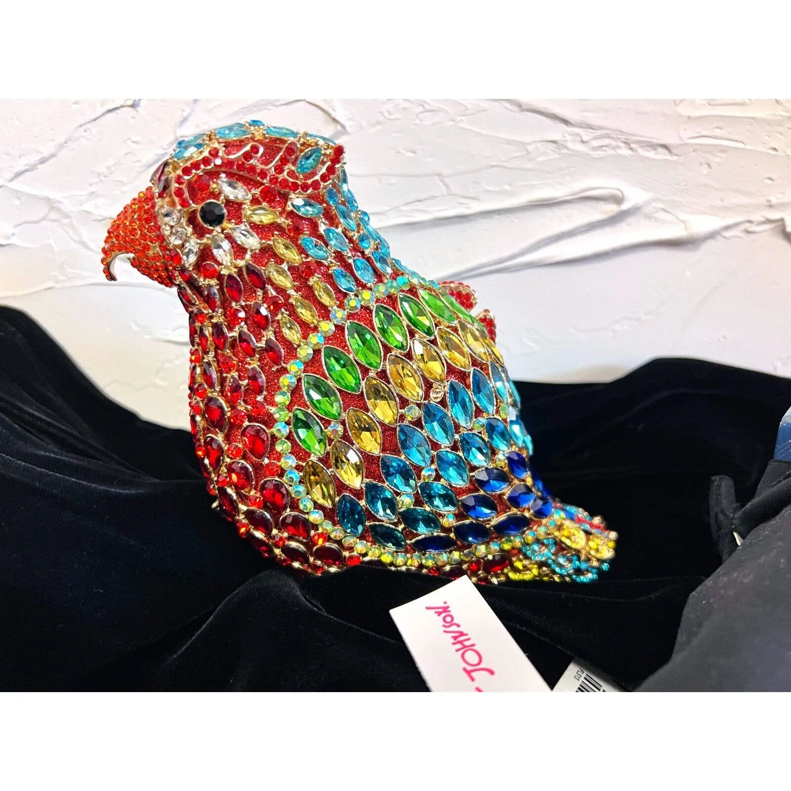RARE RARE Natasha Parrot Bird Crystal-Embellished Minaudiere Bag NIB   MORE!