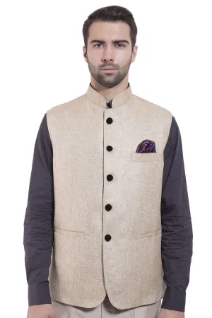 Rayon Beige Modi Nehru Jacket