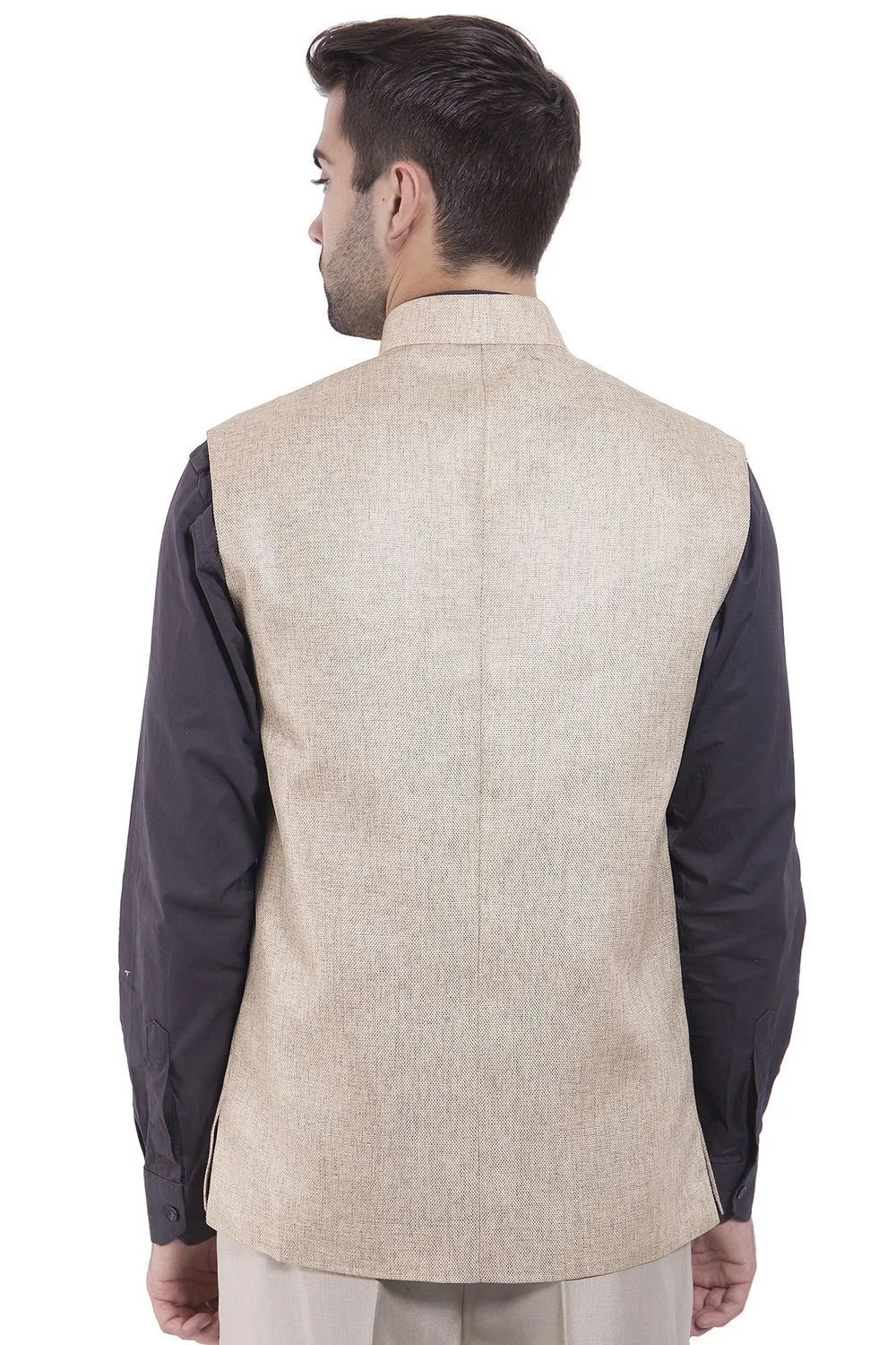 Rayon Beige Modi Nehru Jacket