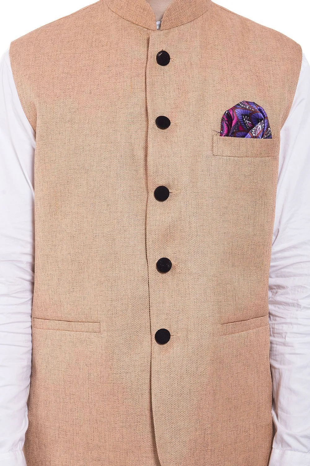 Rayon Orange Modi Nehru Jacket