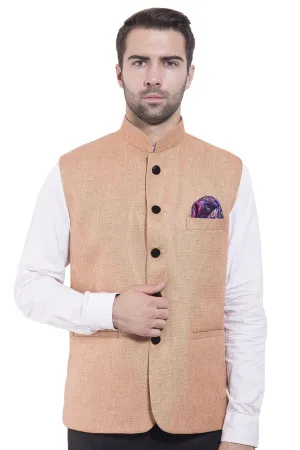 Rayon Orange Modi Nehru Jacket