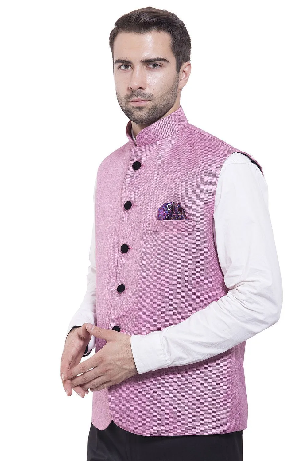 Rayon Pink Modi Nehru Jacket