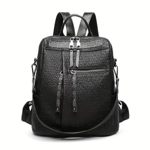 realaiot  Backpack Women's New Summer Leather Large Capacity Backpack Waterproof Anti-theft Travel Bag Fashion Commuting Leather Bag