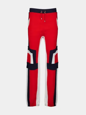 Red Panelled Track Pants