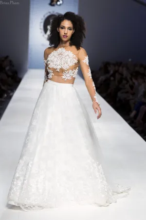 SAMPLE SALE/ Detachable Ball Gown Skirt With Chapel Train (Style #PB162)