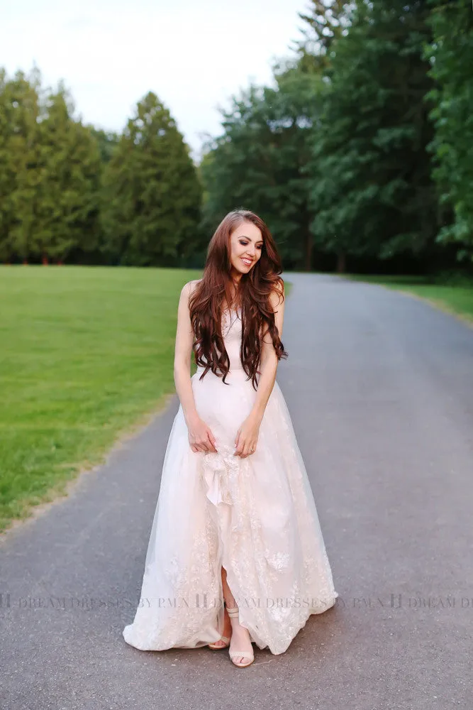SAMPLE SALE/ Detachable Ball Gown Skirt With Chapel Train (Style #PB162)