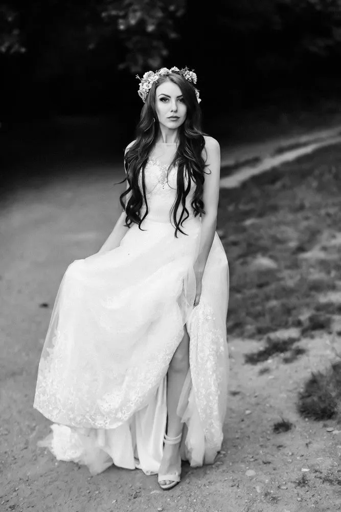 SAMPLE SALE/ Detachable Ball Gown Skirt With Chapel Train (Style #PB162)