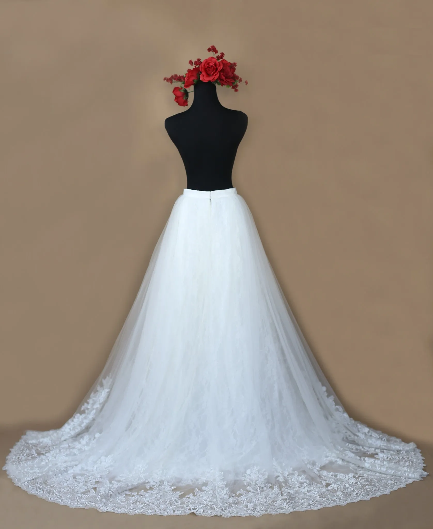 SAMPLE SALE/ Detachable Ball Gown Skirt With Chapel Train (Style #PB162)