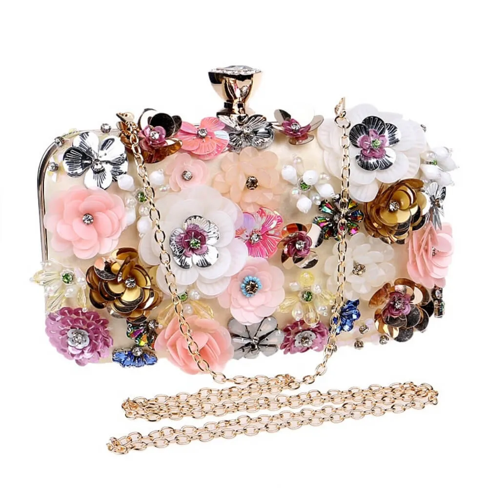 Satin Rhinestones Bag Iris