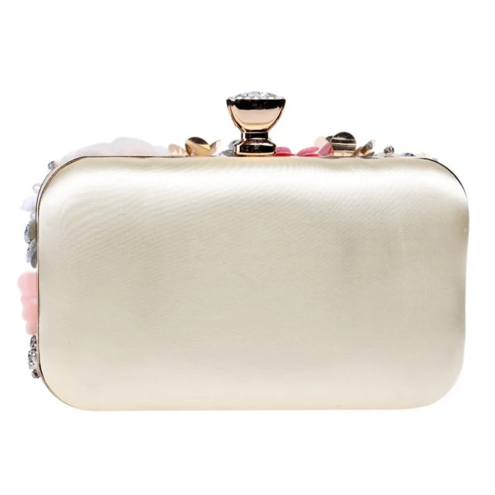 Satin Rhinestones Bag Iris