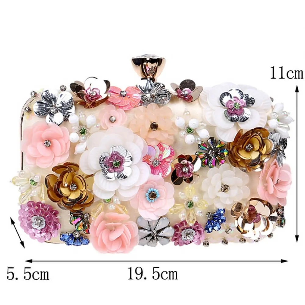 Satin Rhinestones Bag Iris
