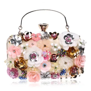 Satin Rhinestones Bag Iris