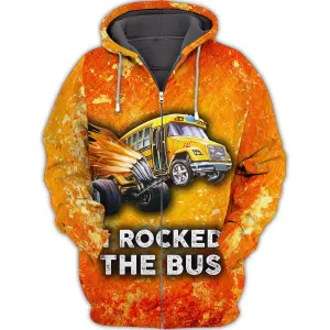School Bus - 3D Zipper Hoodie 09