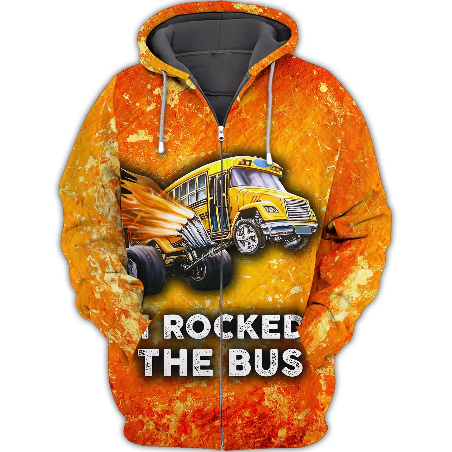 School Bus - 3D Zipper Hoodie 09
