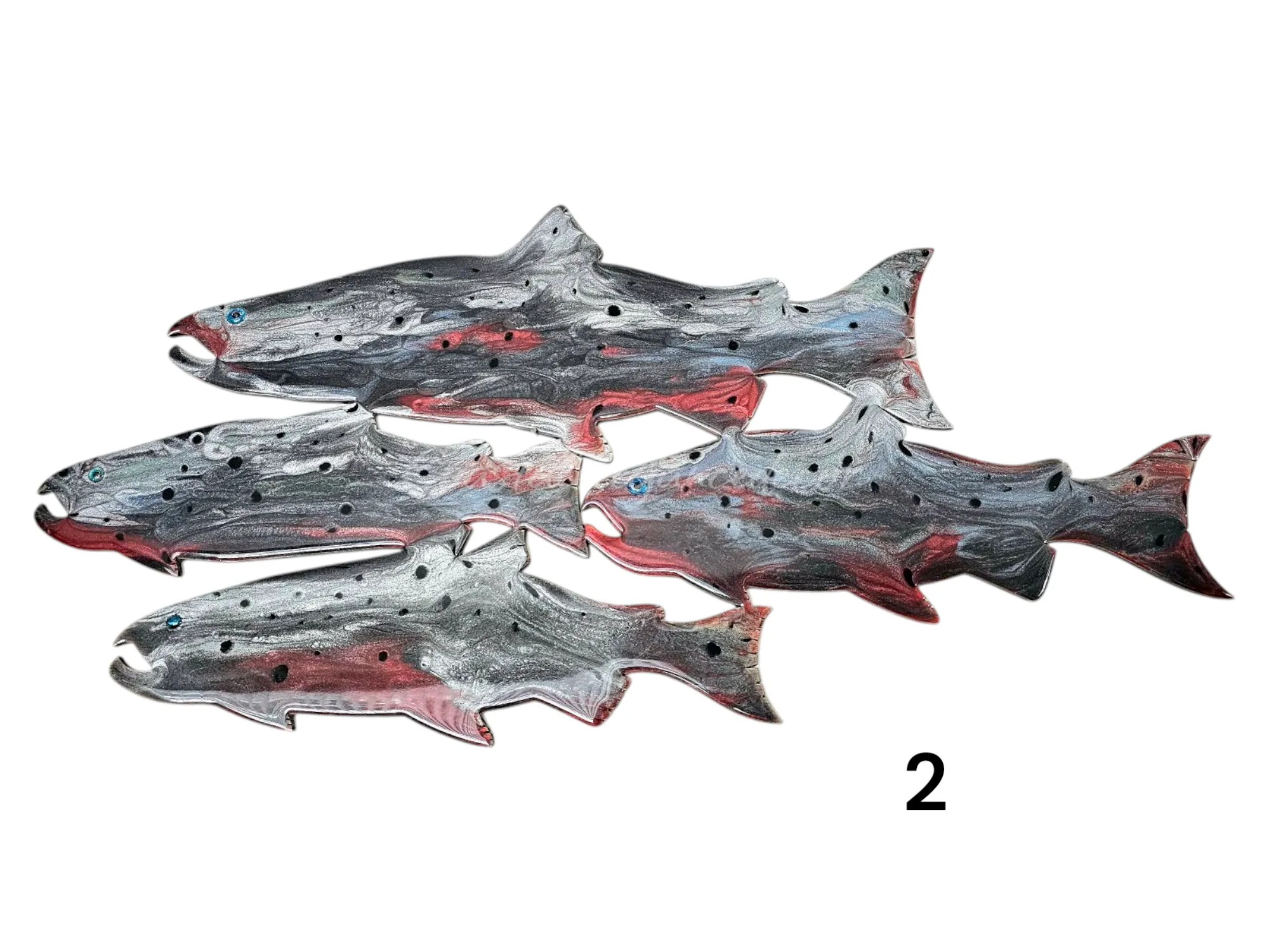 School of Salmon Fish Handmade Resin Wall Wilderness Cabin Decoration Multiple Choices