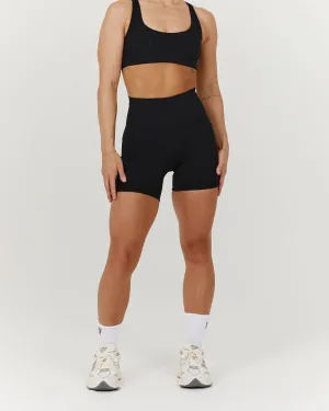 SCULPT POCKET BIKER SHORTS - BLACK