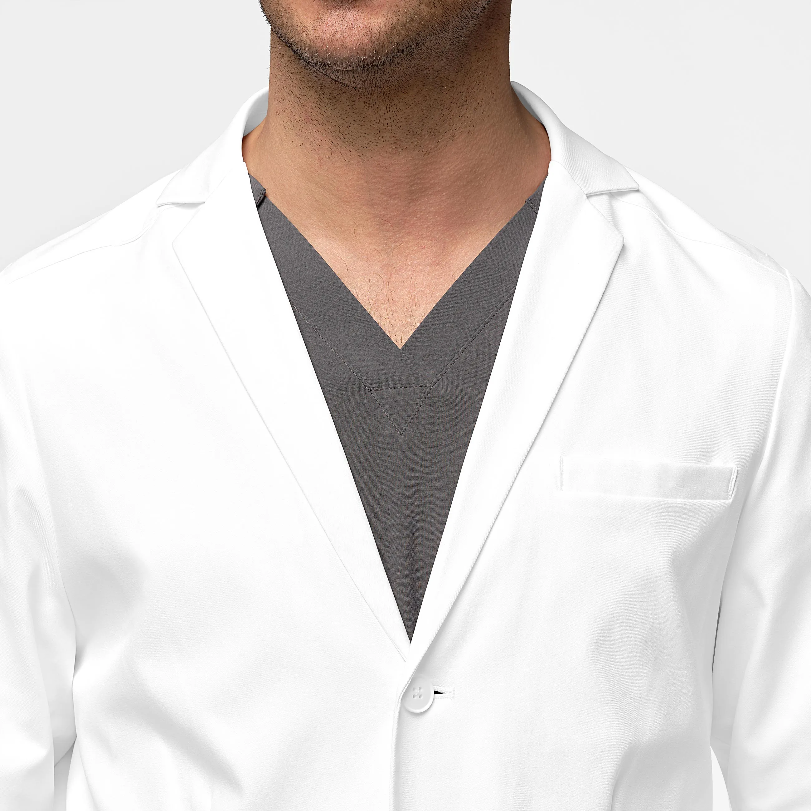 Slate 7172 Men's 34 Inch Doctors Coat White