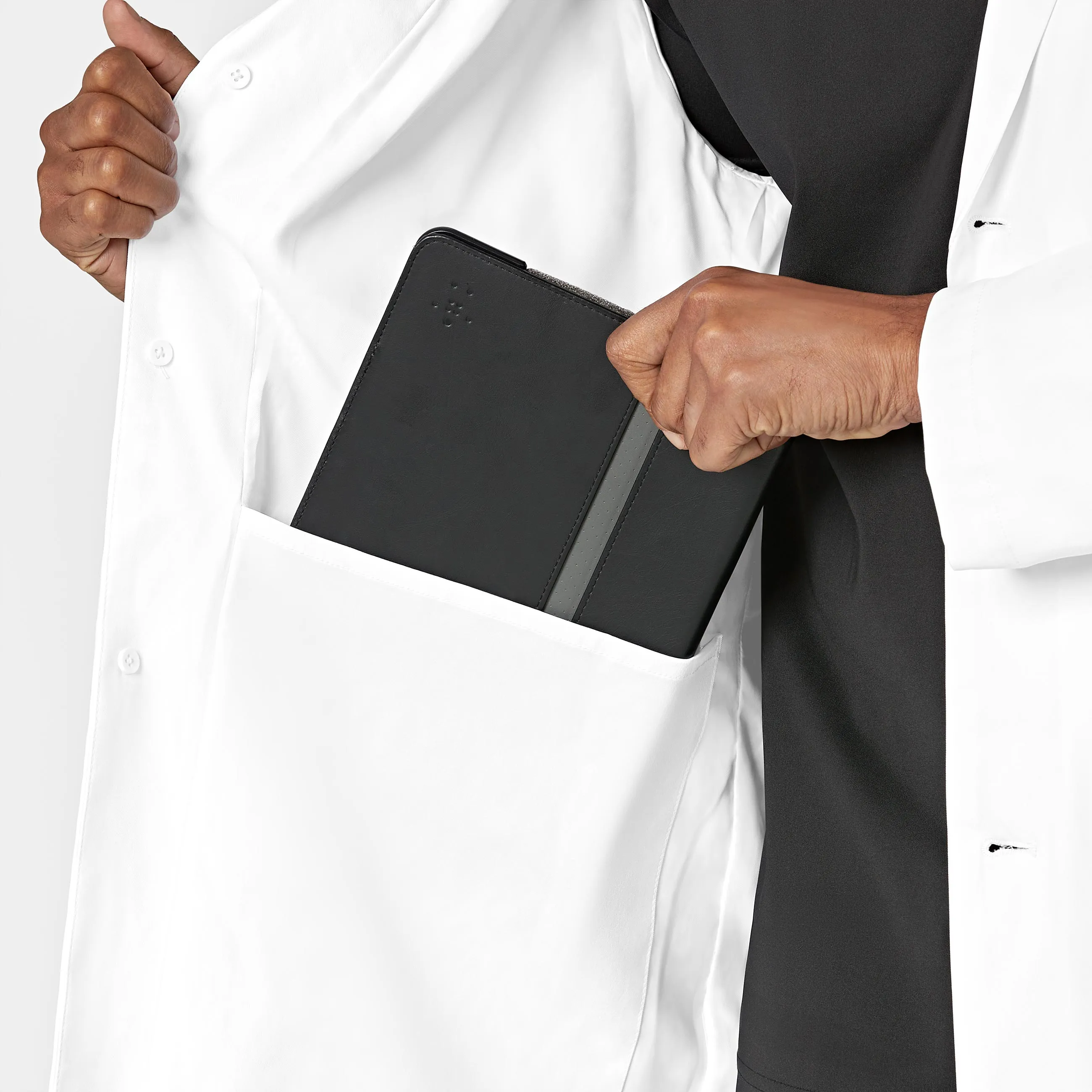 Slate 7172 Men's 34 Inch Doctors Coat White