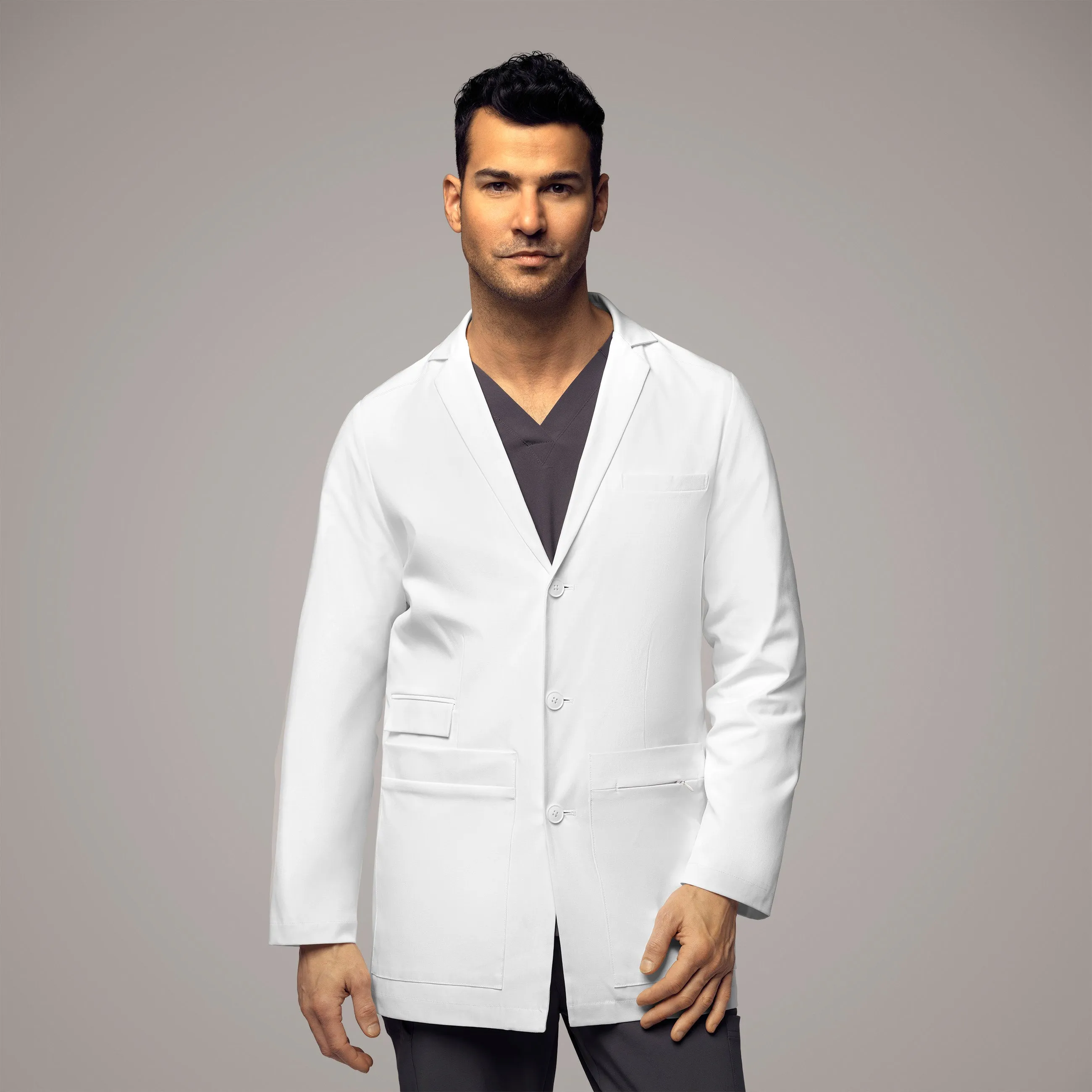 Slate 7172 Men's 34 Inch Doctors Coat White