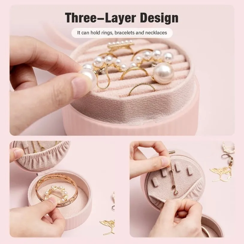 Small Portable Jewelry Box | light pink