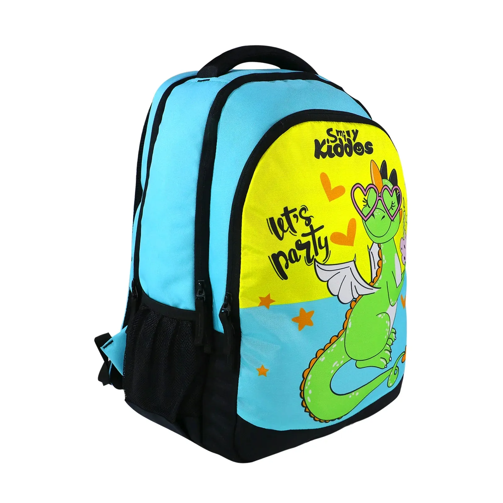 SMILY KIDDOS JUNIOR BACKPACK PARTY DRAGON YELLOW 17 INCHES