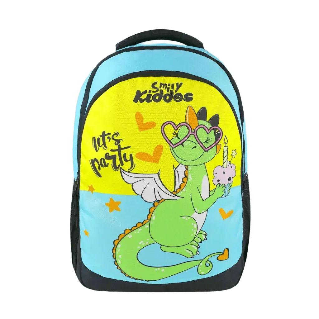 SMILY KIDDOS JUNIOR BACKPACK PARTY DRAGON YELLOW 17 INCHES