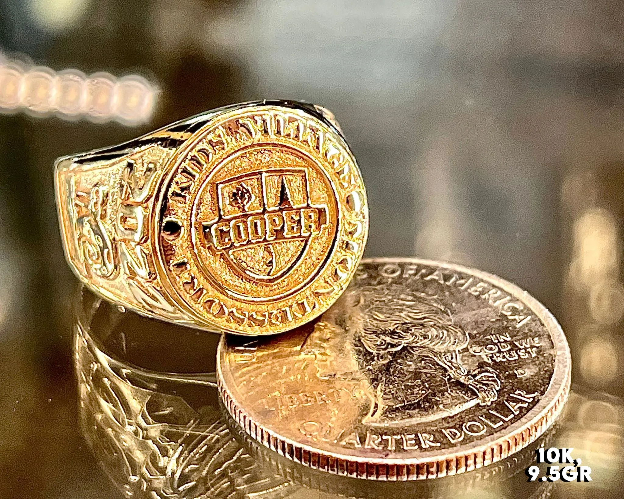 Solid gold graduation ring