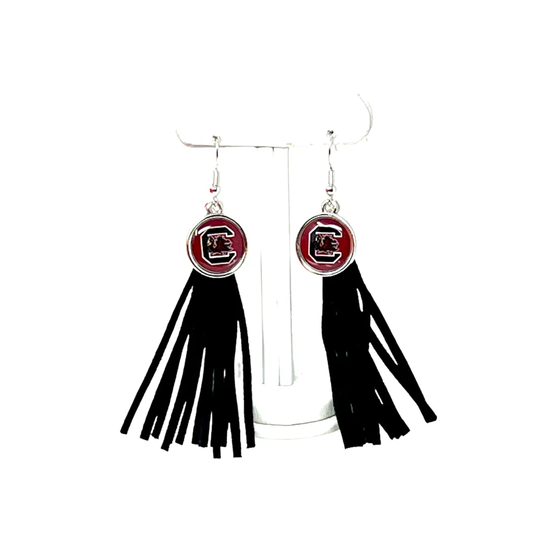 South Carolina Fringe Gamecocks Earrings