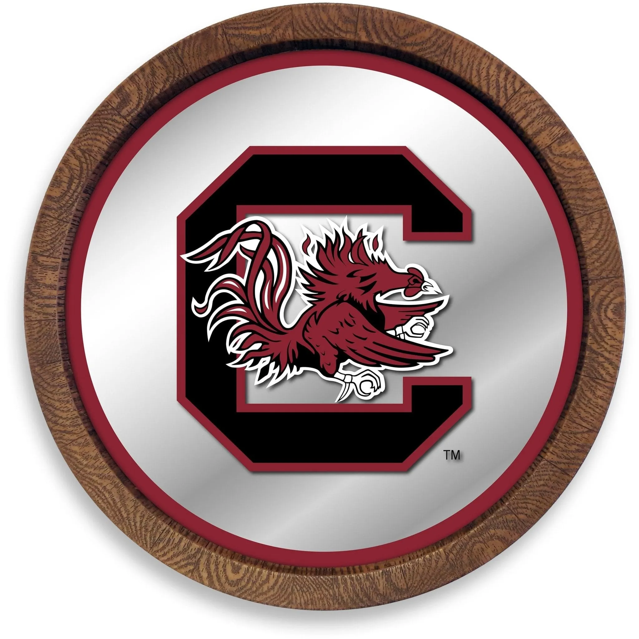 South Carolina Gamecocks: "Faux" Barrel Top Mirrored Wall Sign