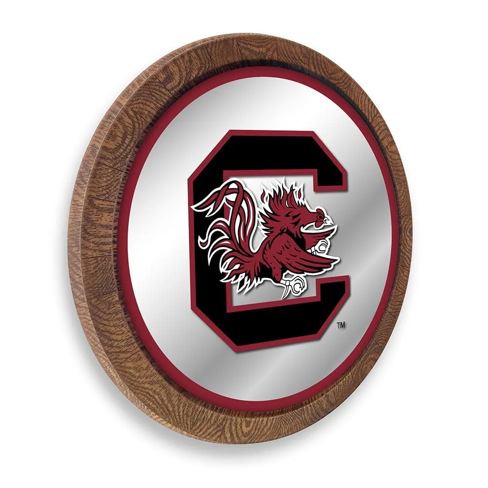 South Carolina Gamecocks: "Faux" Barrel Top Mirrored Wall Sign