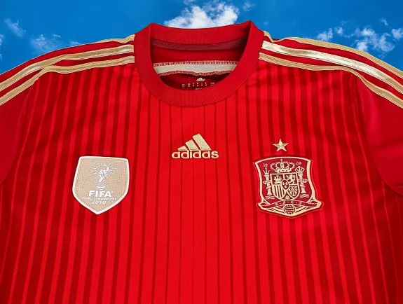 SPAIN 2014 WORLD CUP QUALIFICATION HOME JERSEY ADIDAS CLIMACOOL SHIRT CAMISETA MEDIUM  # G85279