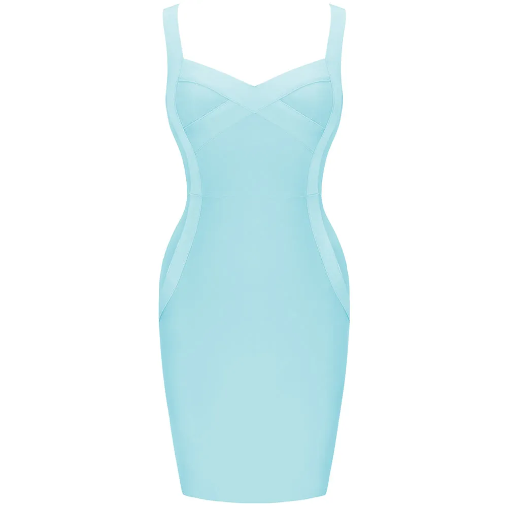 Strappy Sleeveless Plain Bandage Dress PK211102