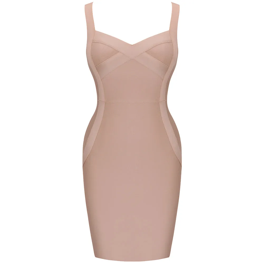 Strappy Sleeveless Plain Bandage Dress PK211102