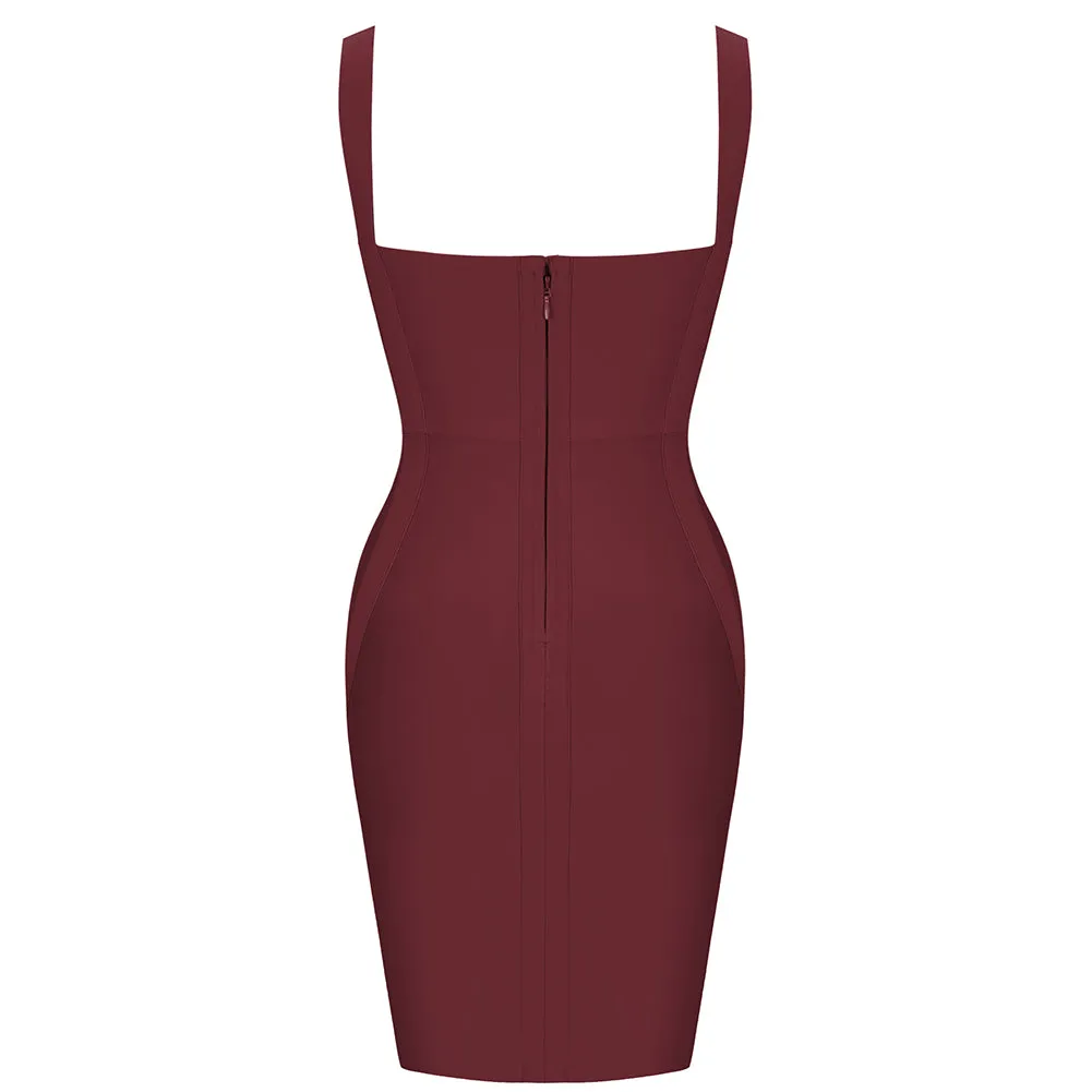 Strappy Sleeveless Plain Bandage Dress PK211102