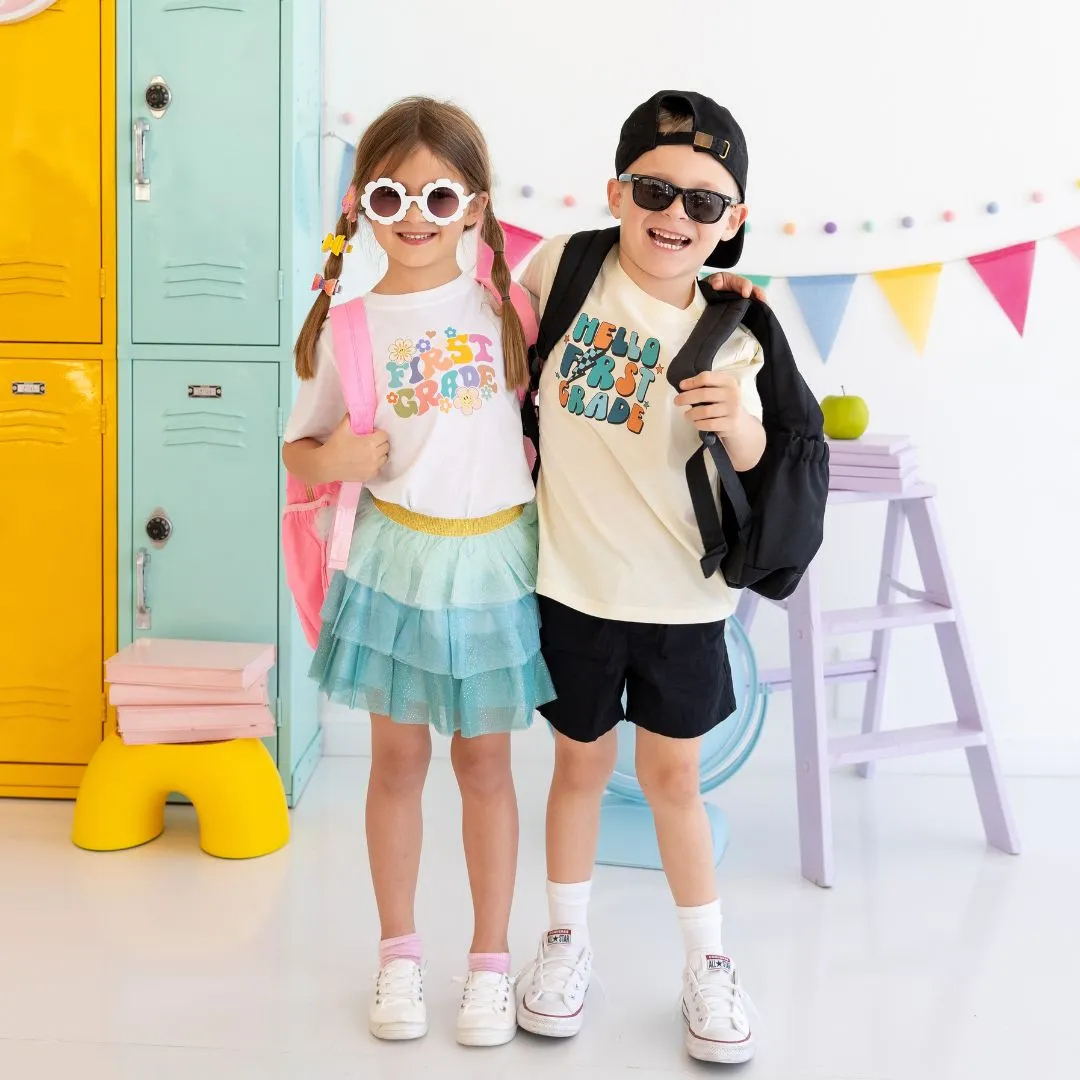 Sweet Wink Hello First Grade Short Sleeve Tee - Natural