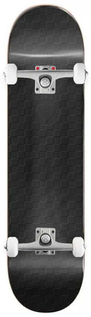 The Heart Supply Cosmic Checkboard Pearlescent Black With Embossed Art s x Venom Custom Complete Skateboard - 8.25"